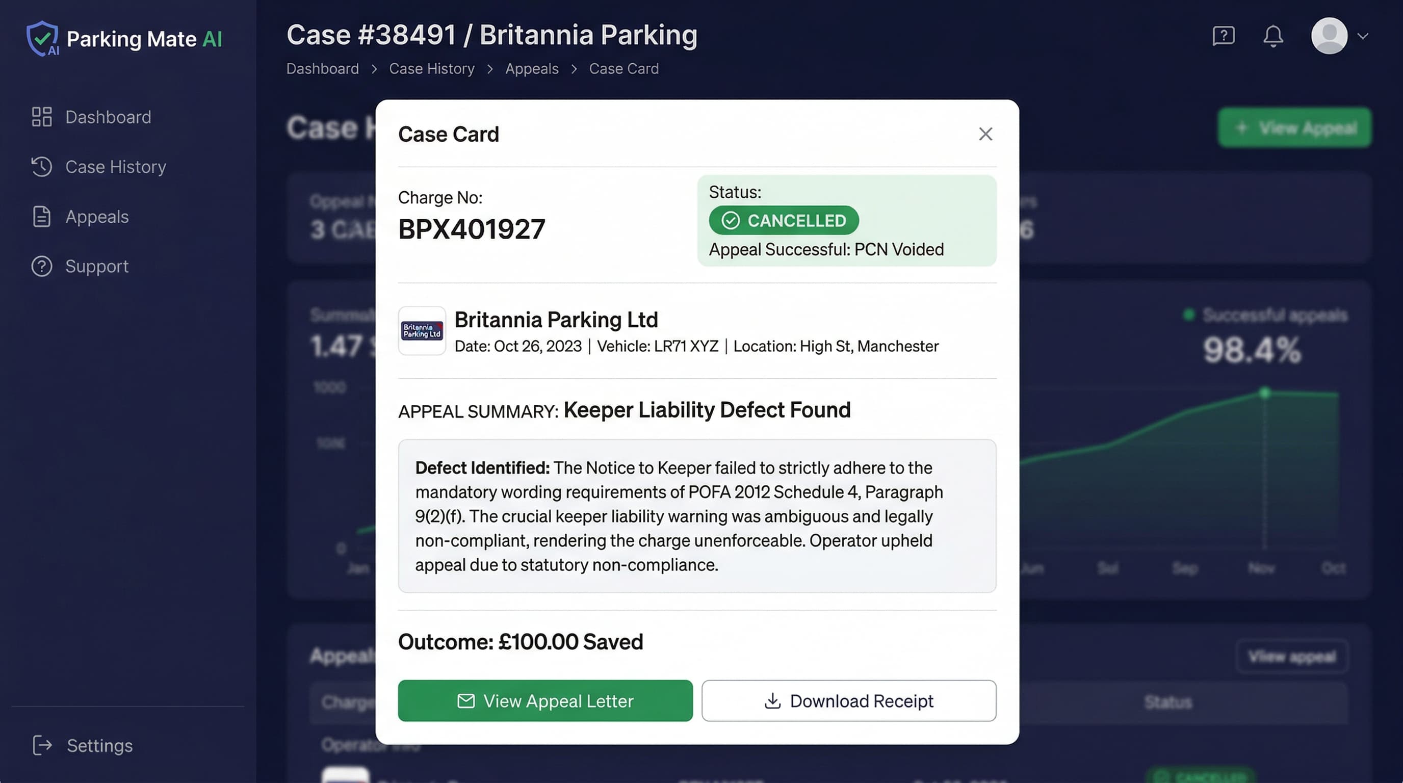 Britannia Parking Charge Cancelled. Signage and POFA Defects