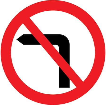 Diagram 613: no left turn