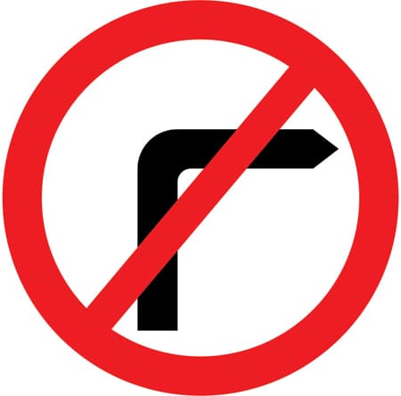 Diagram 612: no right turn