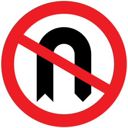 Diagram 614: no U-turns