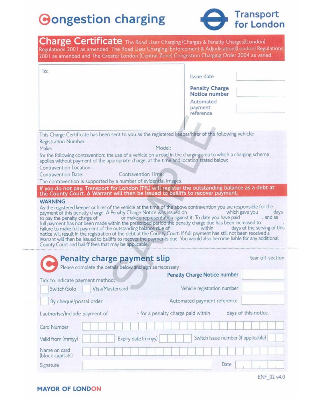 charge certificate sample